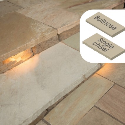 STEP COPING - 'Classicstone' Golden Fossil-Natural Sandstone with a Textured, Flat Finish & Choice of Edge