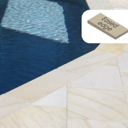 POOL COPING - 'Premiastone' Ivory-Natural Sandstone with a Smooth Finish & Eased Edge