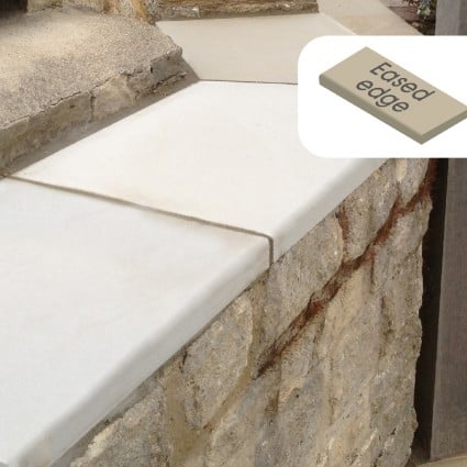 WALL COPING - 'Premiastone' Ivory-Natural Sandstone with a Smooth Finish & Eased Edge