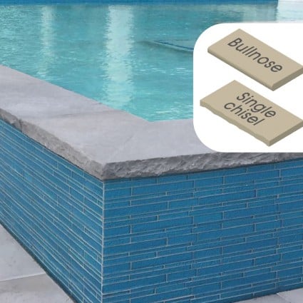 POOL COPING - 'Classicstone' Steel Blue-Natural Limestone with a Cleft Surface & Choice of Edge