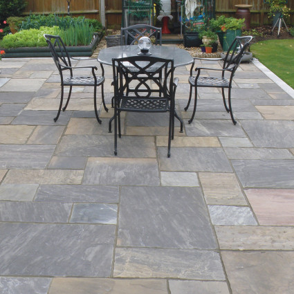 PATIO PAVERS - 'Classicstone' Graphite-Natural Sandstone with a Cleft Surface