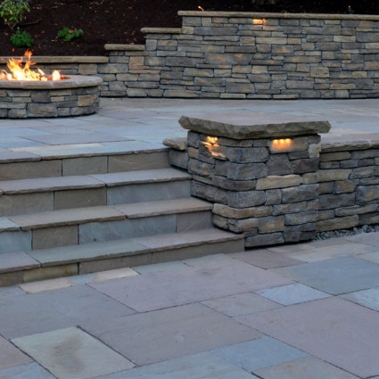 PIER CAPS - 'Classicstone' Lakeland-Natural Sandstone with a Cleft Finish & Chiselled Edge