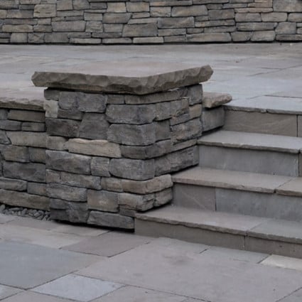 PIER CAPS - 'Classicstone' Promenade-Natural Sandstone with a Cleft Finish & Chiselled Edge