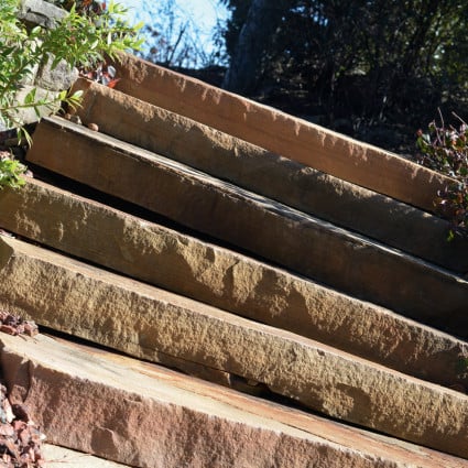 STEP TREADS - 'Classicstone' Harvest-Natural Sandstone with a Cleft Finish