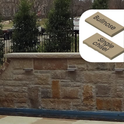 WALL COPING - 'Classicstone' Golden Fossil-Natural Sandstone with a Textured, Flat Finish & Choice of Edge