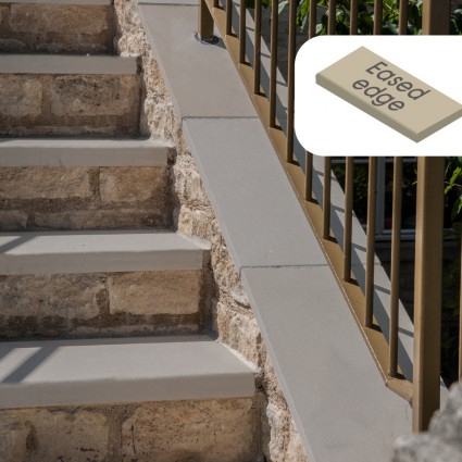 STEP COPING - 'Premiastone' Platinum-Natural Sandstone with a Smooth Finish & Eased Edge