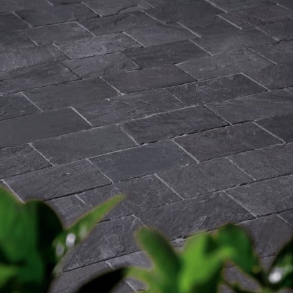 DRIVEWAY PAVERS - 'De Terra' Charcoal-Natural Limestone with an Aged Finish
