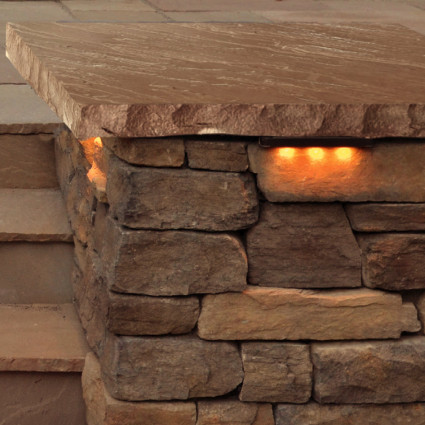 PIER CAPS - 'Classicstone' Harvest-Natural Sandstone with a Cleft Finish & Chiselled Edge