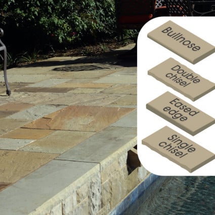 POOL COPING - 'Classicstone' Harvest-Natural Sandstone with a Cleft Surface & Choice of Edge