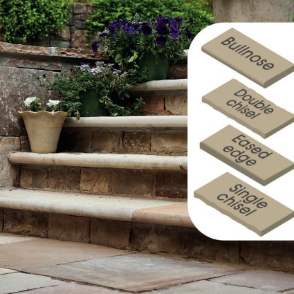 STEP COPING - 'Classicstone' Harvest-Natural Sandstone with a Cleft Surface & Choice of Edge