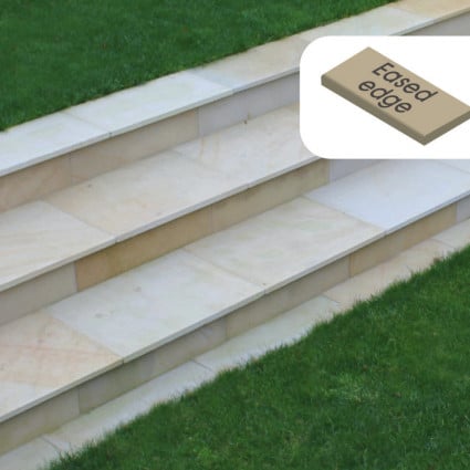 STEP COPING - 'Premiastone' Ivory-Natural Sandstone with a Smooth Finish & Eased Edge
