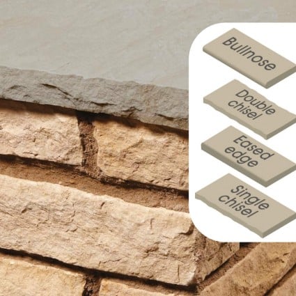 WALL COPING - 'Classicstone' Lakeland-Natural Sandstone with a Cleft Surface & Choice of Edge
